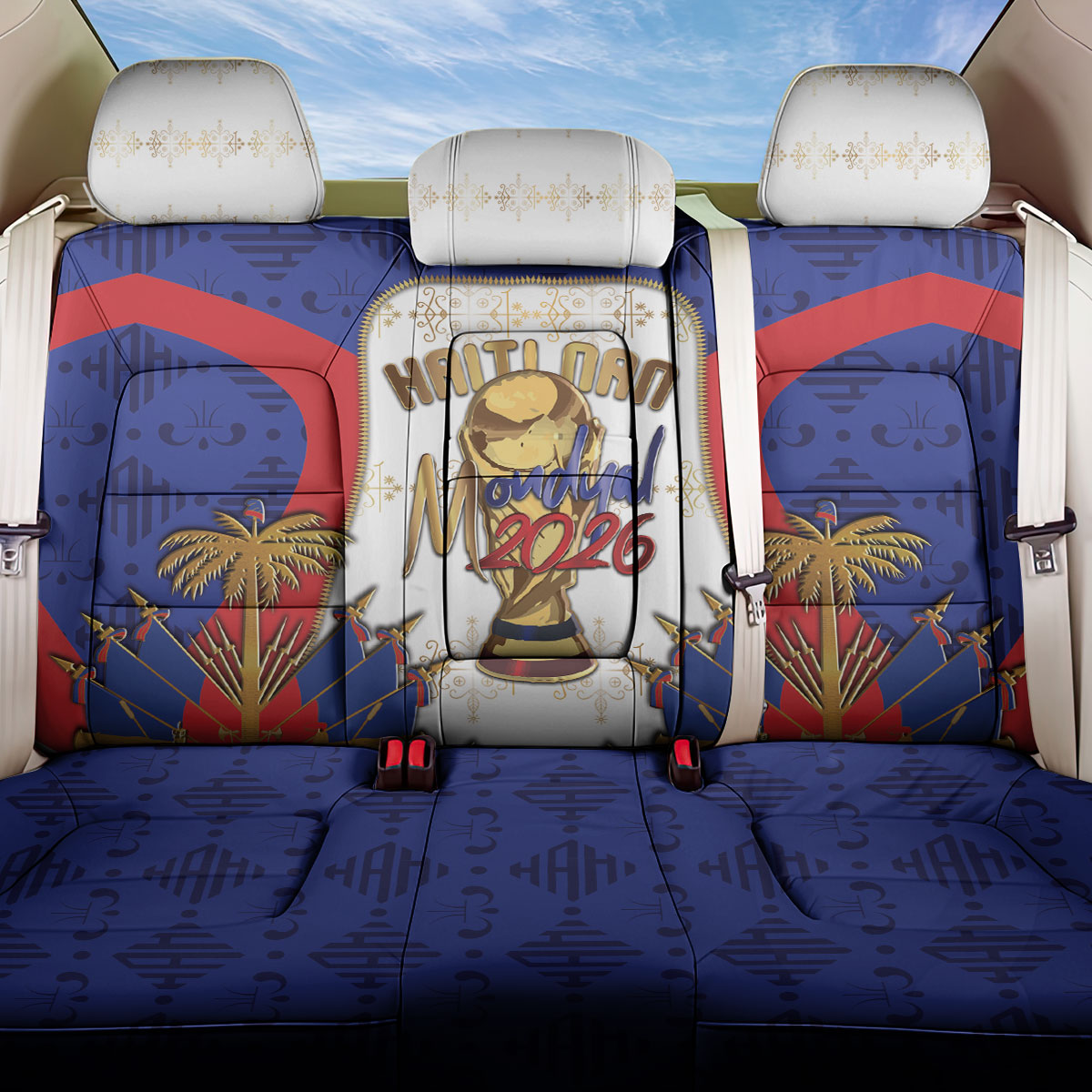 Haiti Nan Mondyal 2026 Back Car Seat Cover Road To Glory