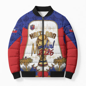 Custom Haiti Nan Mondyal 2026 Bomber Puffer Jacket Road To Glory