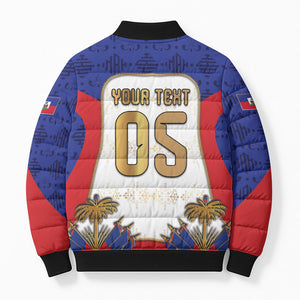 Custom Haiti Nan Mondyal 2026 Bomber Puffer Jacket Road To Glory