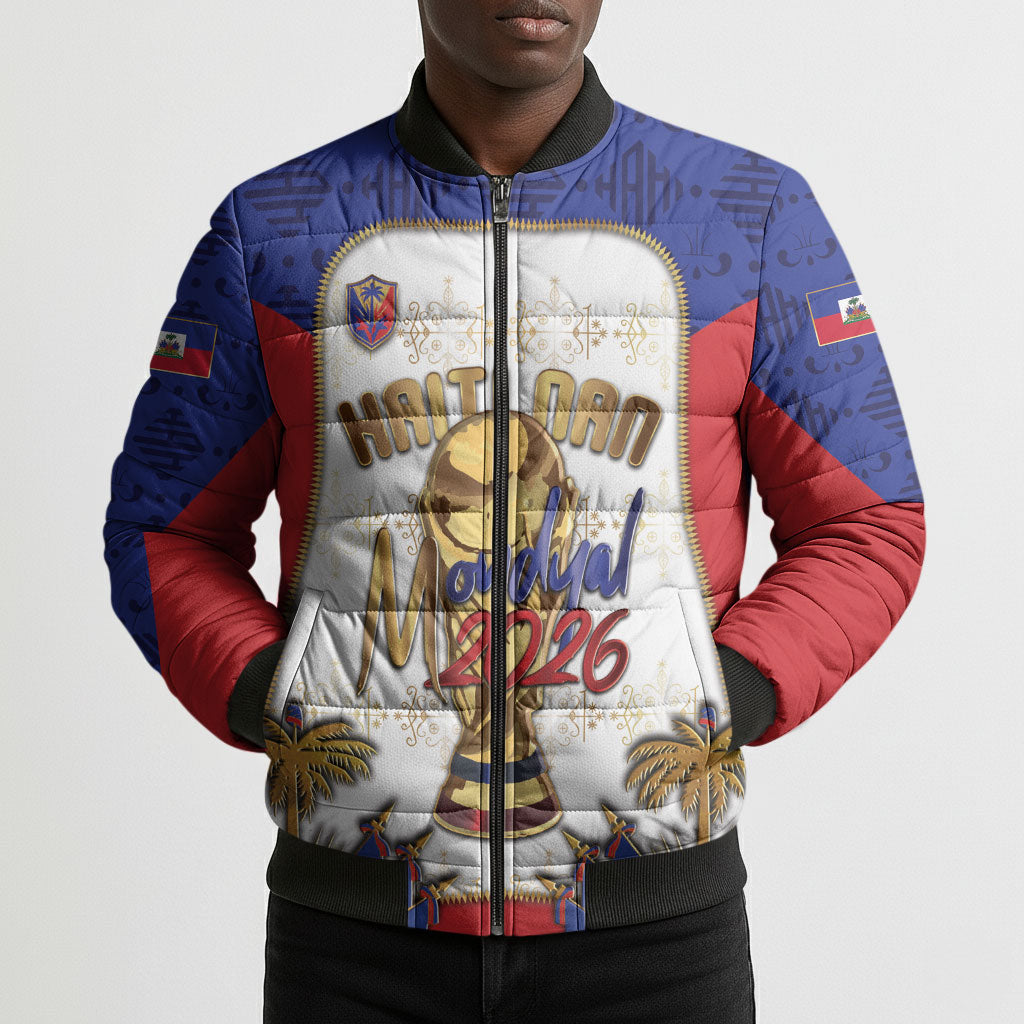 Custom Haiti Nan Mondyal 2026 Bomber Puffer Jacket Road To Glory