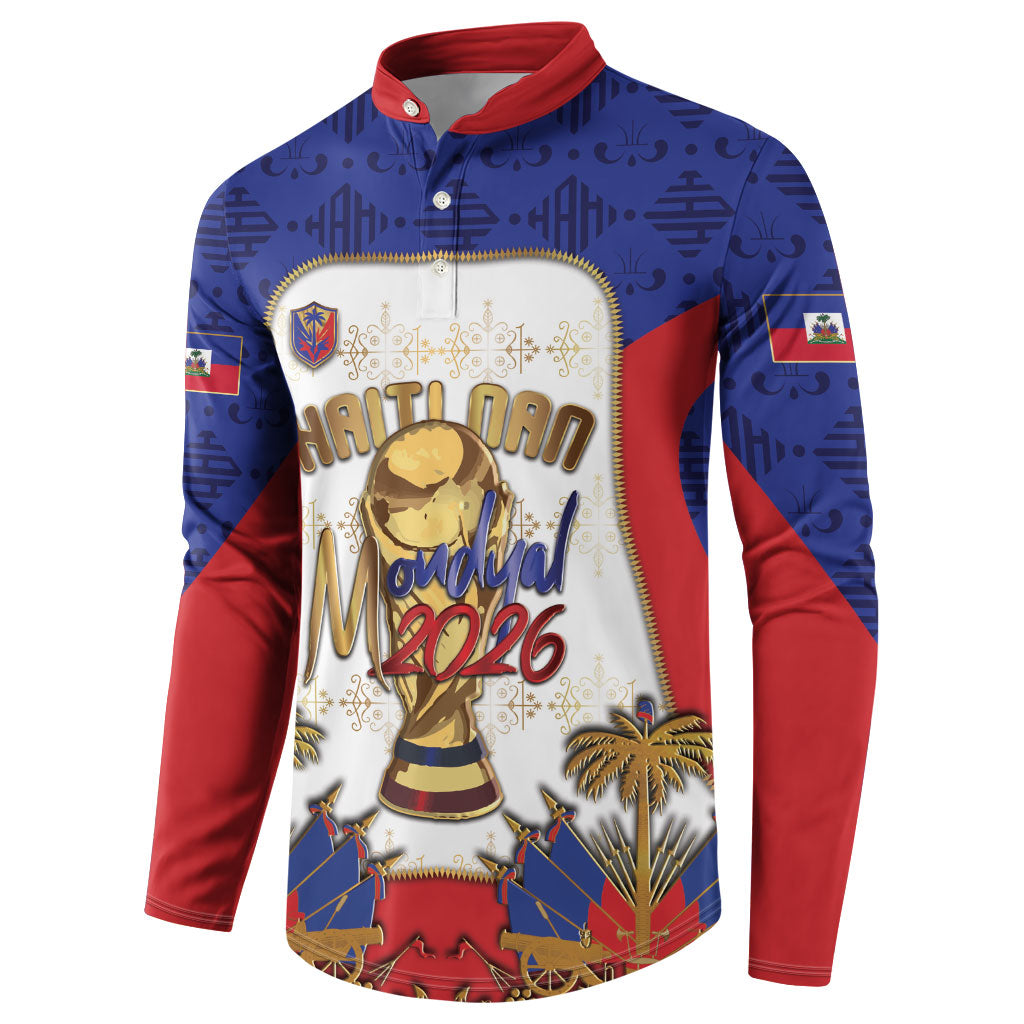 Custom Haiti Nan Mondyal 2026 Button Sweatshirt Road To Glory