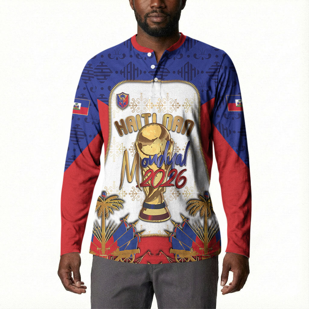 Custom Haiti Nan Mondyal 2026 Button Sweatshirt Road To Glory