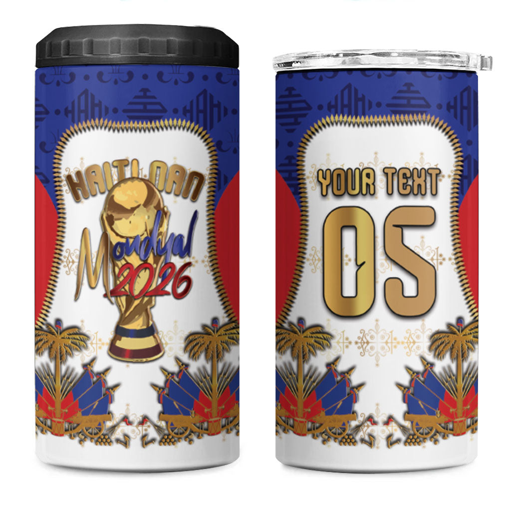 Custom Haiti Nan Mondyal 2026 4 in 1 Can Cooler Tumbler Road To Glory