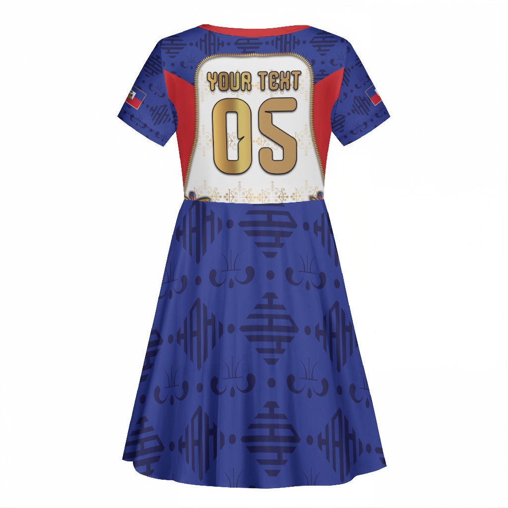 Custom Haiti Nan Mondyal 2026 Kid Short Sleeve Dress Road To Glory
