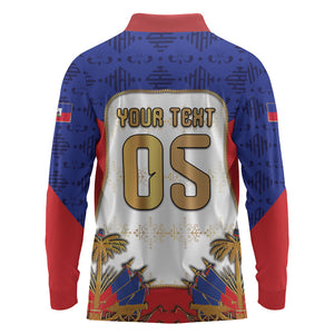 Custom Haiti Nan Mondyal 2026 Long Sleeve Polo Shirt Road To Glory