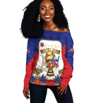 Custom Haiti Nan Mondyal 2026 Off Shoulder Sweater Road To Glory