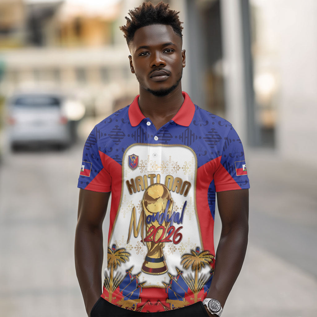 Custom Haiti Nan Mondyal 2026 Polo Shirt Road To Glory