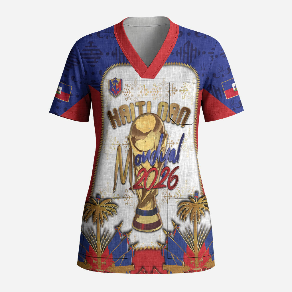 Custom Haiti Nan Mondyal 2026 Scrub Top Road To Glory