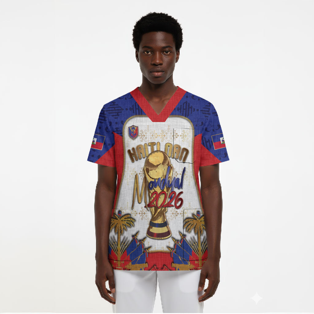 Custom Haiti Nan Mondyal 2026 Scrub Top Road To Glory