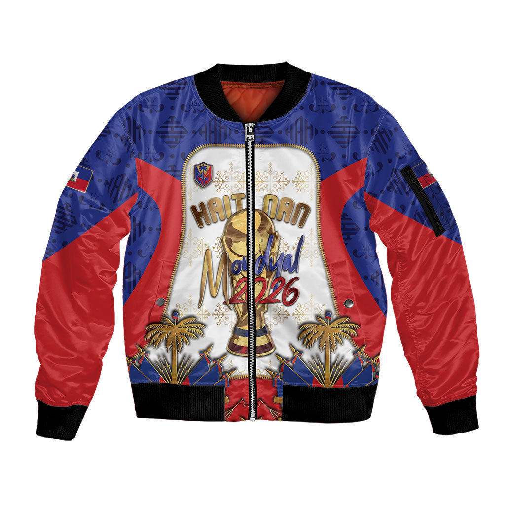 Custom Haiti Nan Mondyal 2026 Sleeve Zip Bomber Jacket Road To Glory