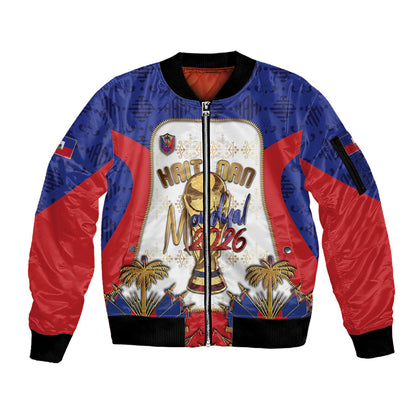 Custom Haiti Nan Mondyal 2026 Sleeve Zip Bomber Jacket Road To Glory