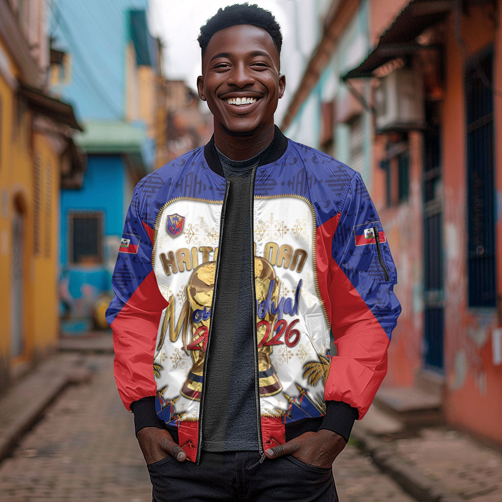 Custom Haiti Nan Mondyal 2026 Sleeve Zip Bomber Jacket Road To Glory