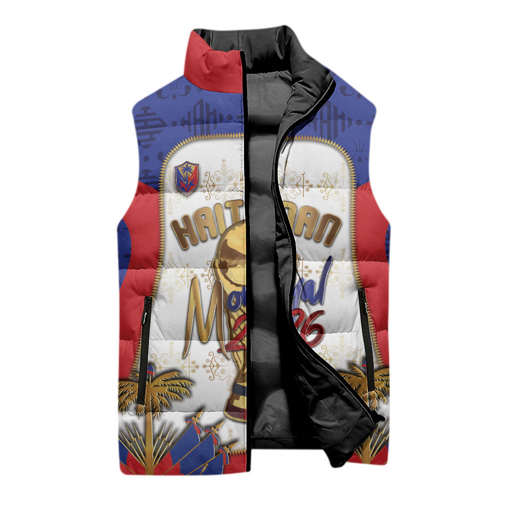 Custom Haiti Nan Mondyal 2026 Sleeveless Puffer Jacket Road To Glory