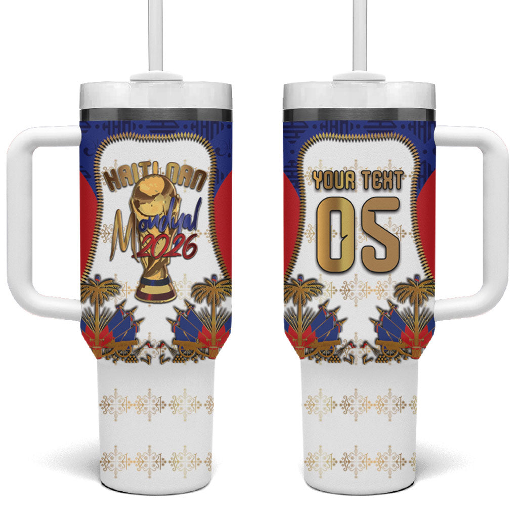 Custom Haiti Nan Mondyal 2026 Tumbler With Handle Road To Glory