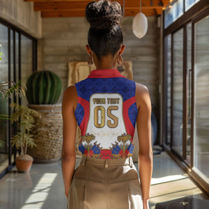 Custom Haiti Nan Mondyal 2026 Women Sleeveless Polo Shirt Road To Glory