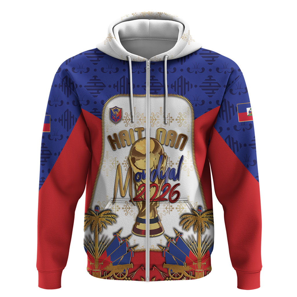 Custom Haiti Nan Mondyal 2026 Zip Hoodie Road To Glory