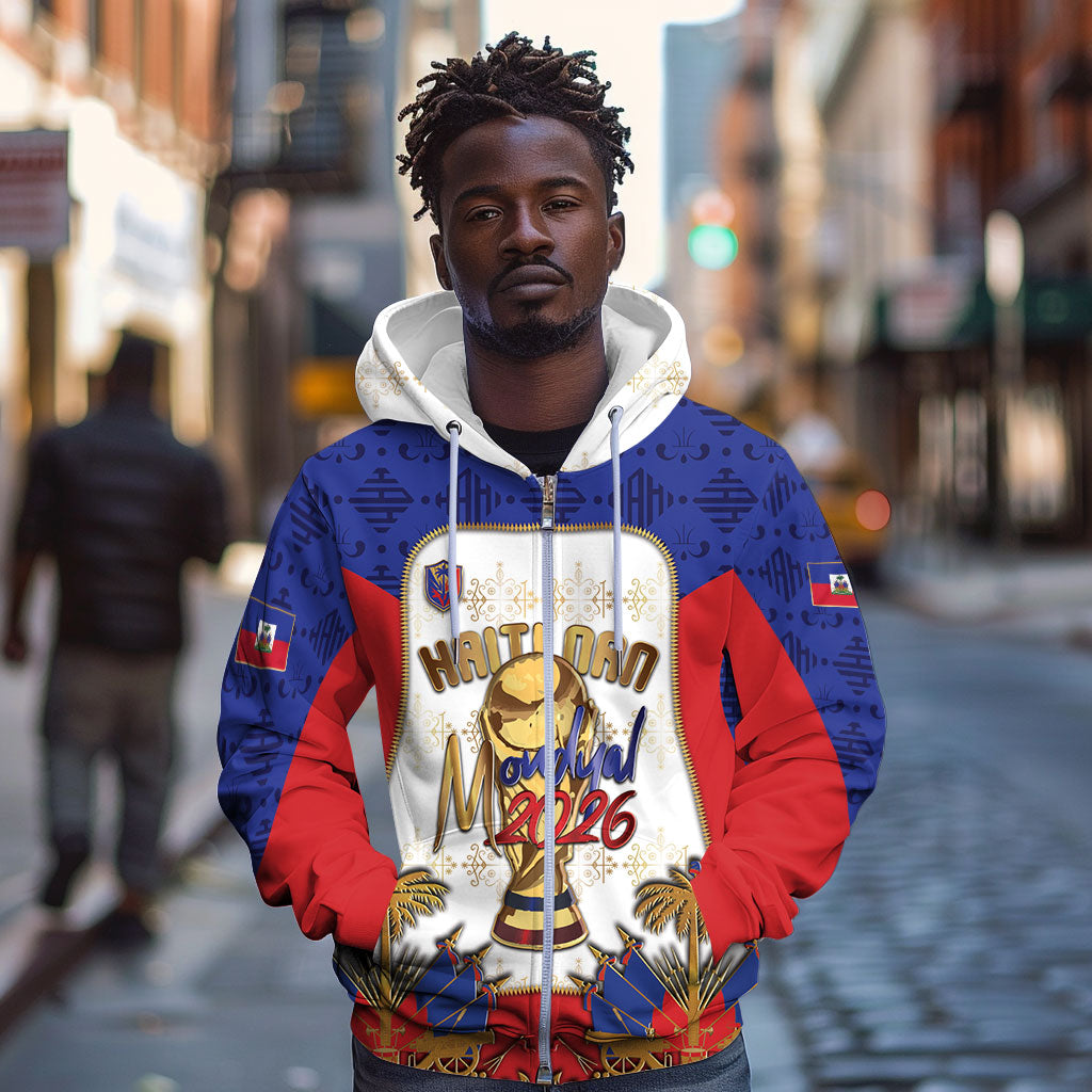 Custom Haiti Nan Mondyal 2026 Zip Hoodie Road To Glory