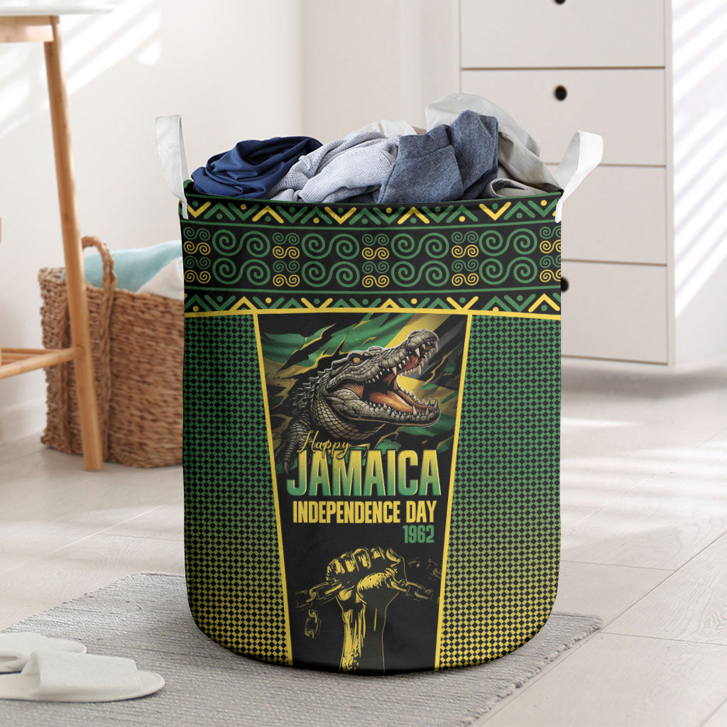 Jamaica Independence Day Laundry Basket Crocodile Broken Chain Freedom