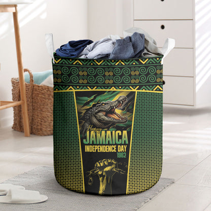 Jamaica Independence Day Laundry Basket Crocodile Broken Chain Freedom