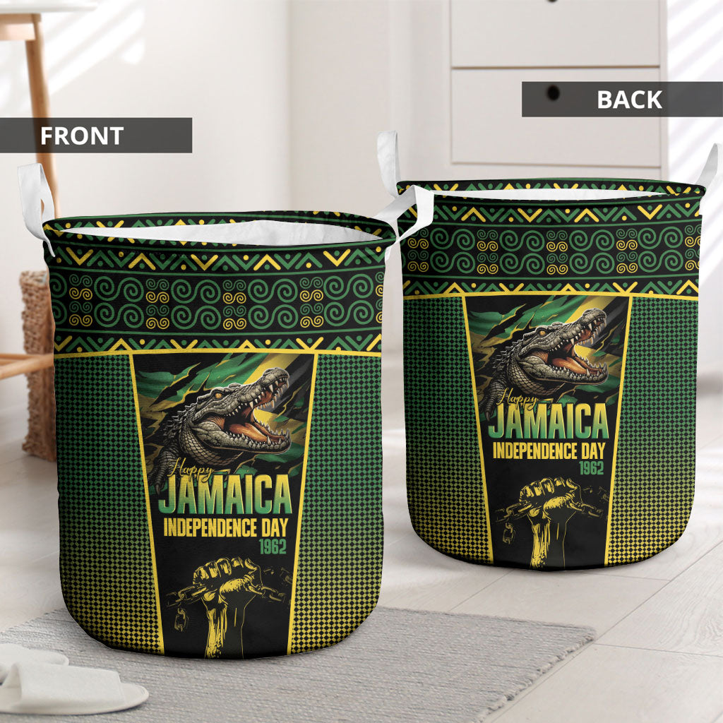 Jamaica Independence Day Laundry Basket Crocodile Broken Chain Freedom
