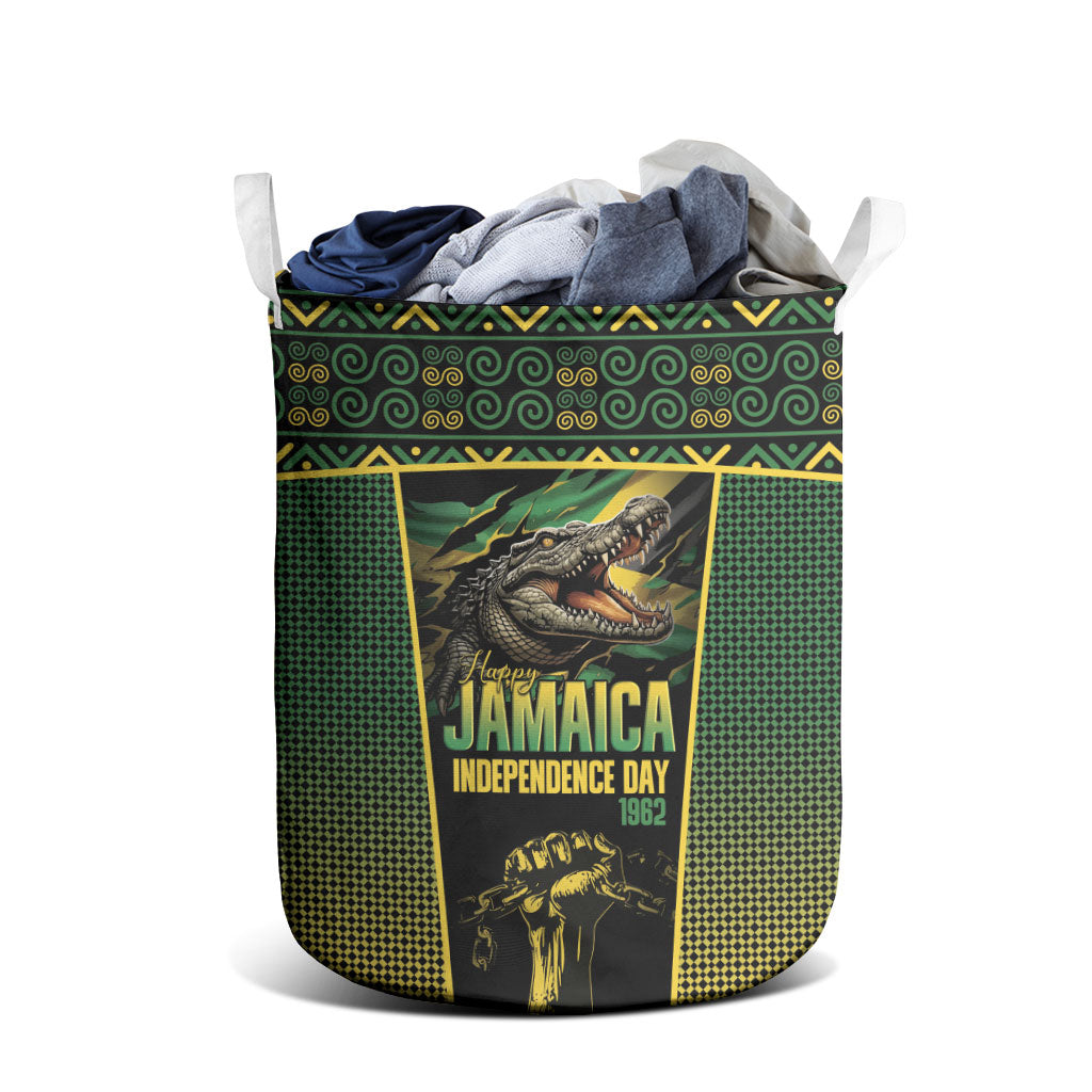 Jamaica Independence Day Laundry Basket Crocodile Broken Chain Freedom