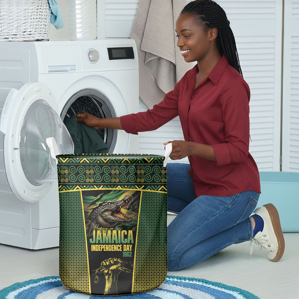 Jamaica Independence Day Laundry Basket Crocodile Broken Chain Freedom