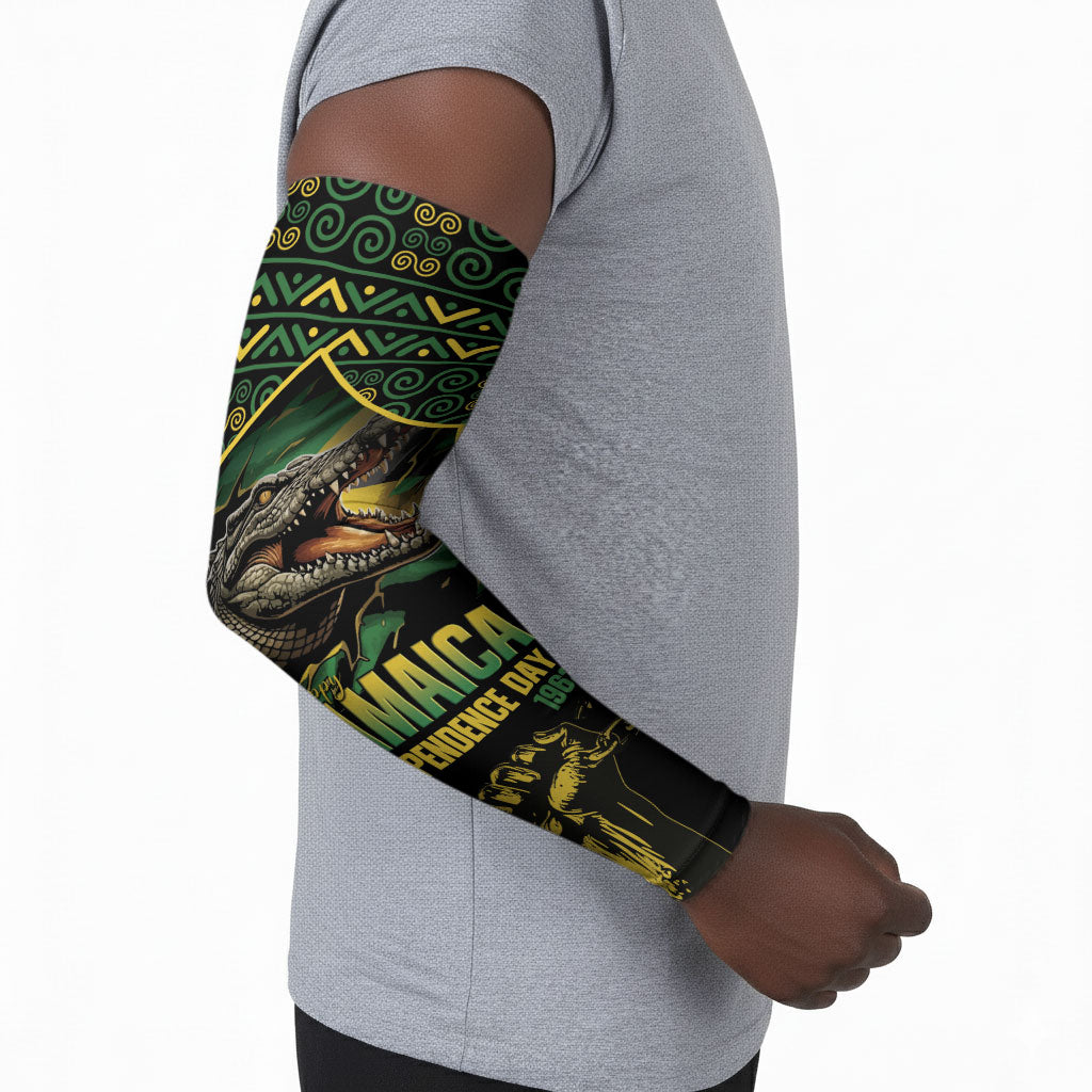 Jamaica Independence Day Arm Sleeves Crocodile Broken Chain Freedom