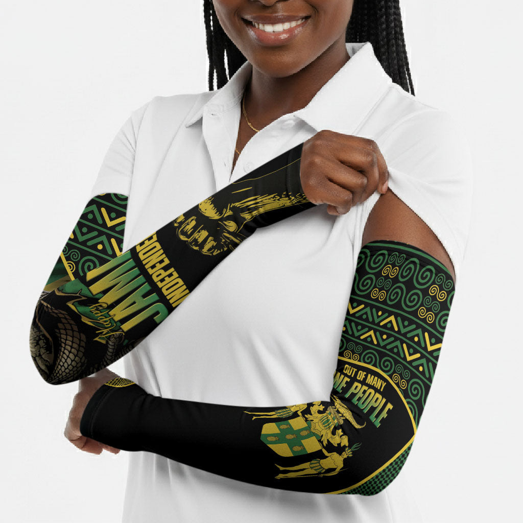 Jamaica Independence Day Arm Sleeves Crocodile Broken Chain Freedom