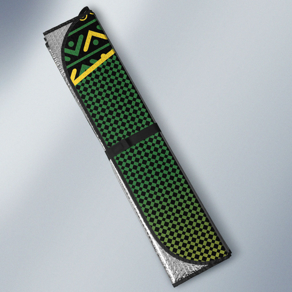 Jamaica Independence Day Auto Sun Shade Crocodile Broken Chain Freedom