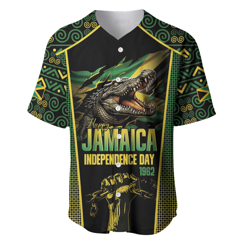 Jamaica Independence Day Baseball Jersey Crocodile Broken Chain Freedom