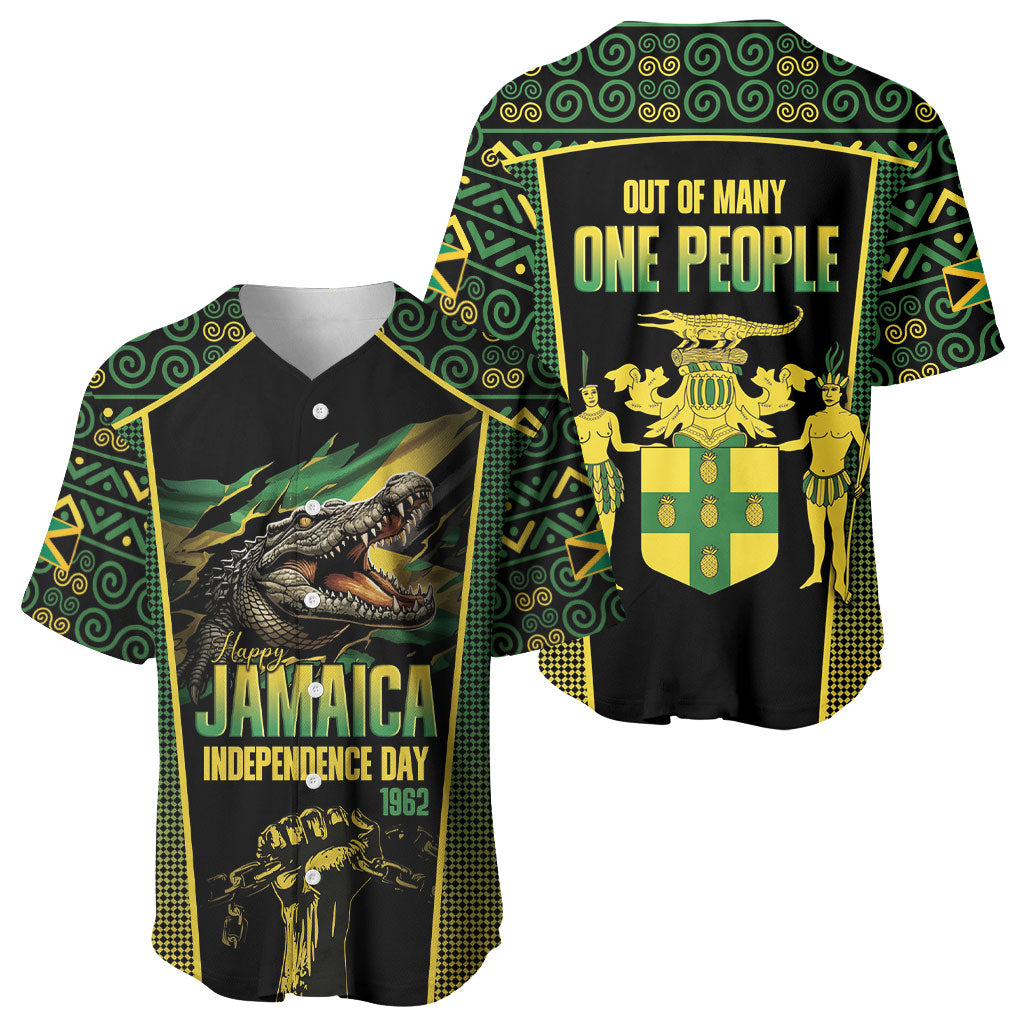 Jamaica Independence Day Baseball Jersey Crocodile Broken Chain Freedom