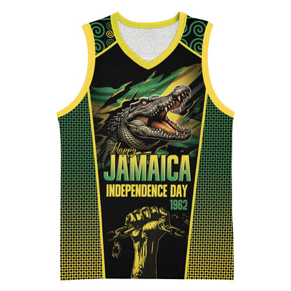 Jamaica Independence Day Basketball Jersey Crocodile Broken Chain Freedom