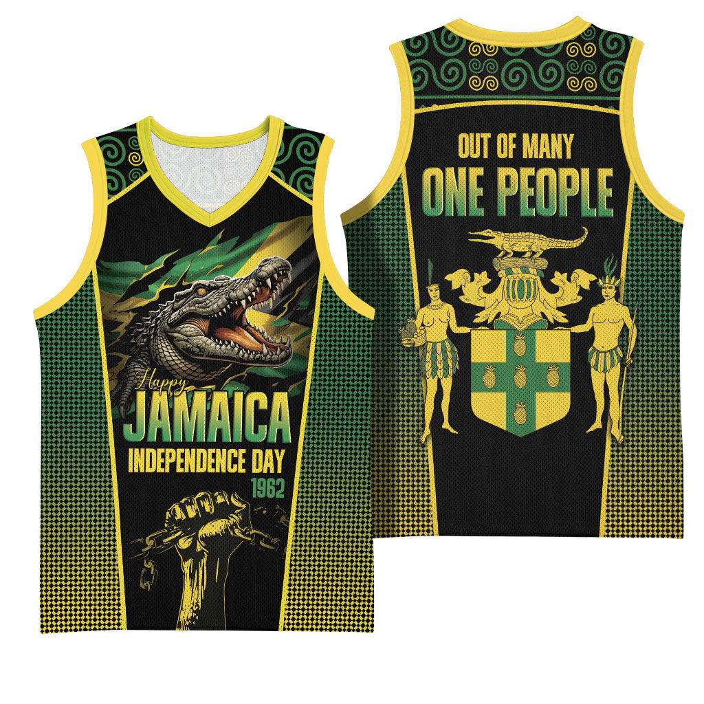 Jamaica Independence Day Basketball Jersey Crocodile Broken Chain Freedom
