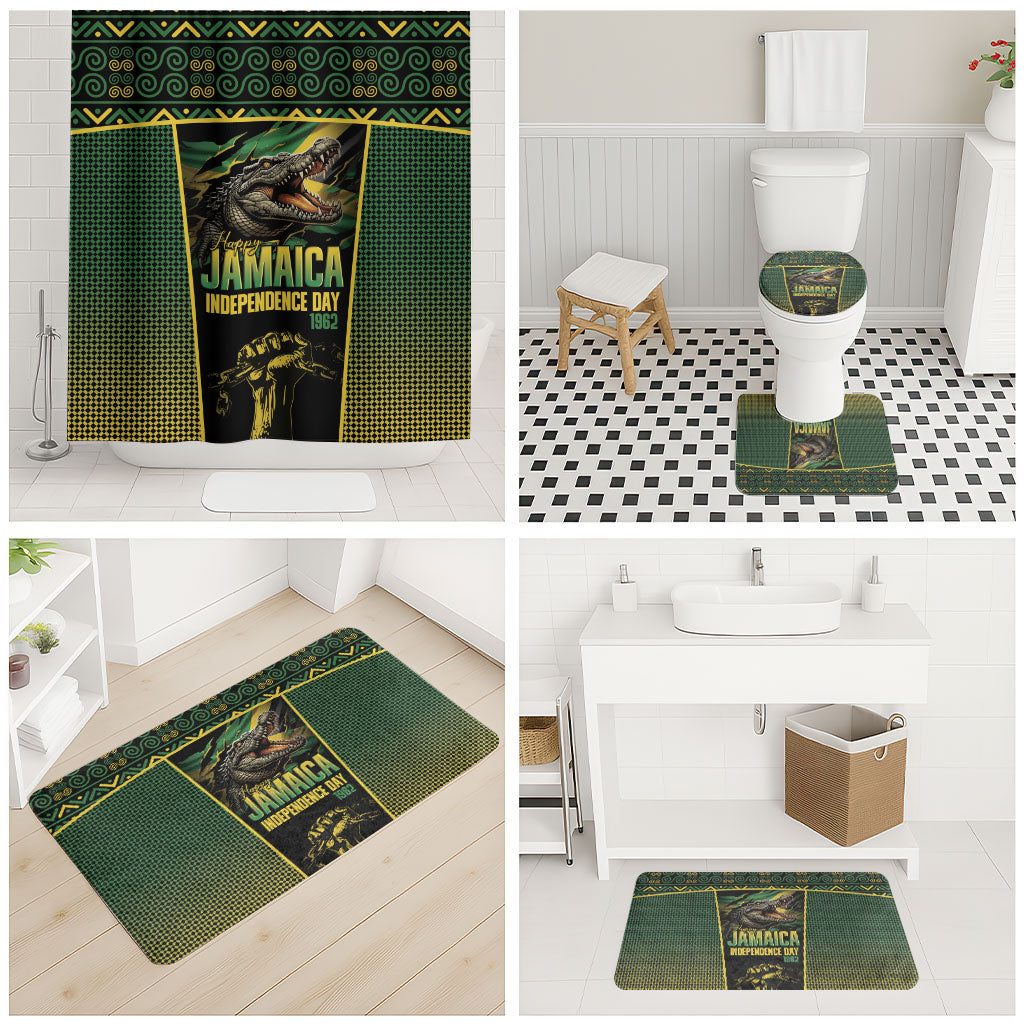 Jamaica Independence Day Bathroom Set Crocodile Broken Chain Freedom