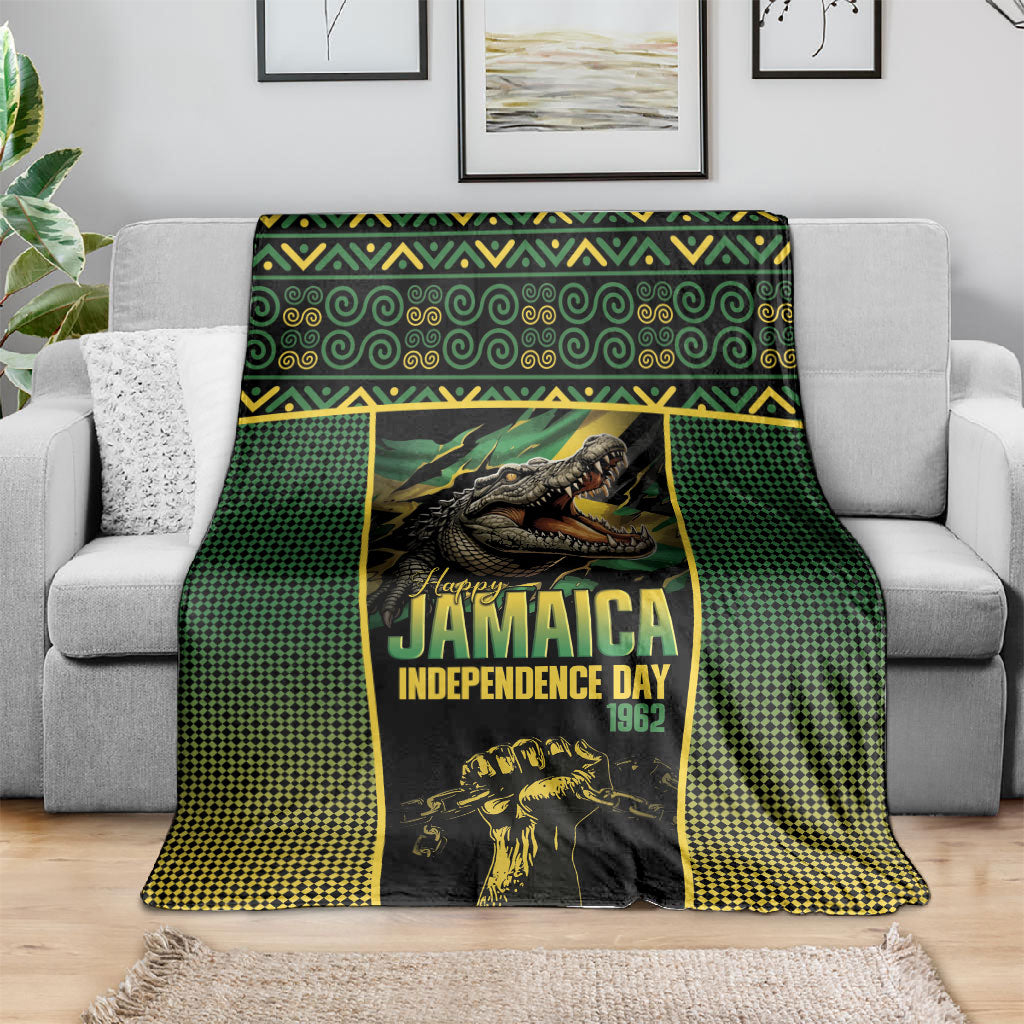 Jamaica Independence Day Blanket Crocodile Broken Chain Freedom