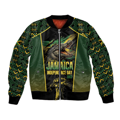 Jamaica Independence Day Bomber Jacket Crocodile Broken Chain Freedom