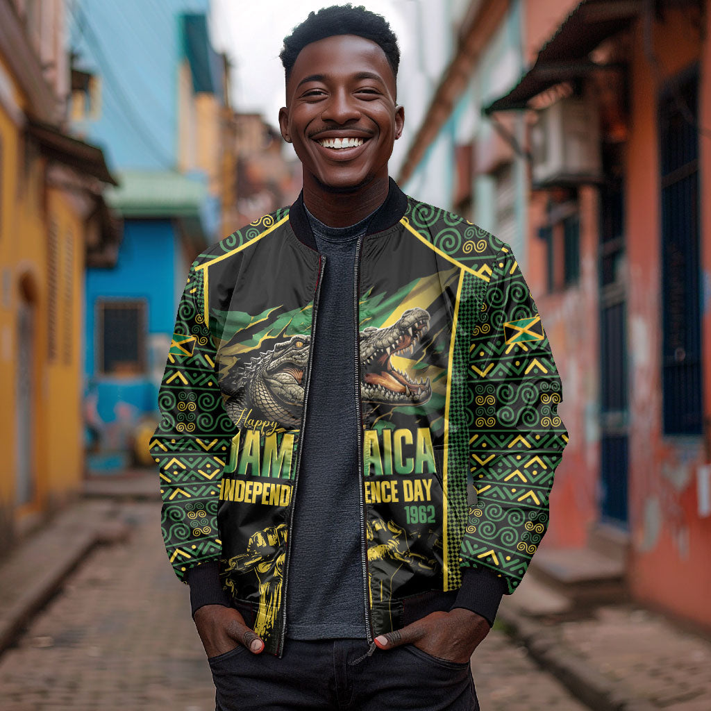 Jamaica Independence Day Bomber Jacket Crocodile Broken Chain Freedom