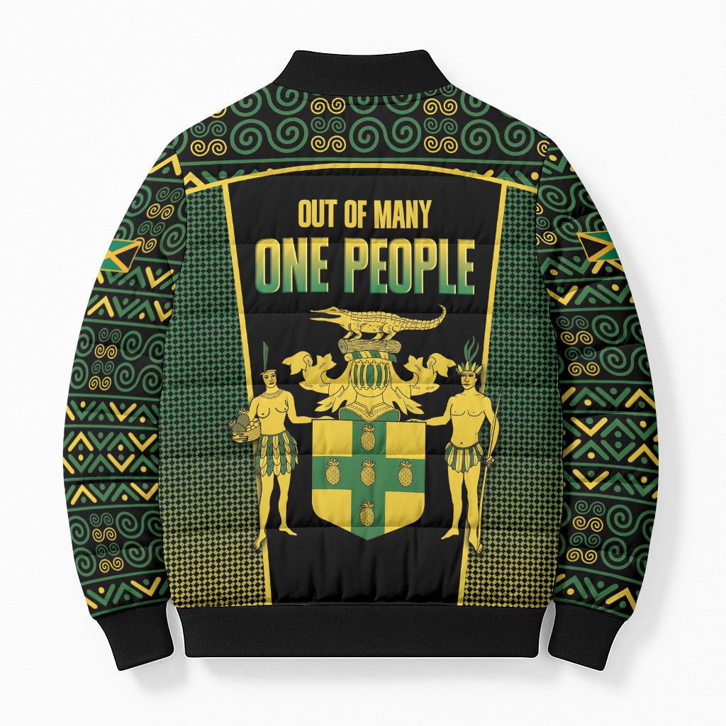 Jamaica Independence Day Bomber Puffer Jacket Crocodile Broken Chain Freedom
