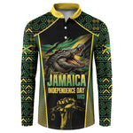 Jamaica Independence Day Button Sweatshirt Crocodile Broken Chain Freedom