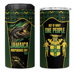 Jamaica Independence Day 4 in 1 Can Cooler Tumbler Crocodile Broken Chain Freedom