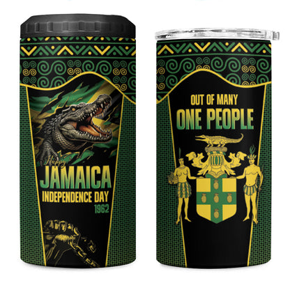 Jamaica Independence Day 4 in 1 Can Cooler Tumbler Crocodile Broken Chain Freedom