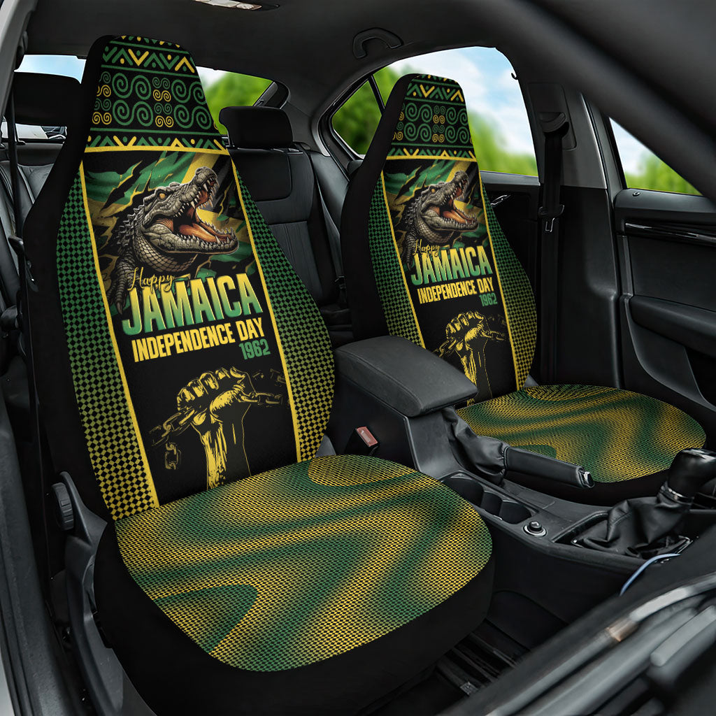 Jamaica Independence Day Car Seat Cover Crocodile Broken Chain Freedom