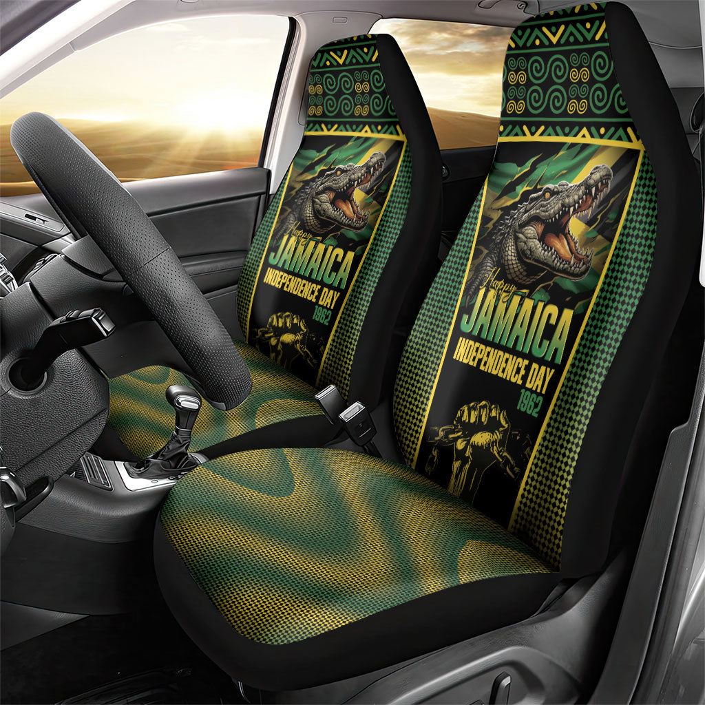 Jamaica Independence Day Car Seat Cover Crocodile Broken Chain Freedom