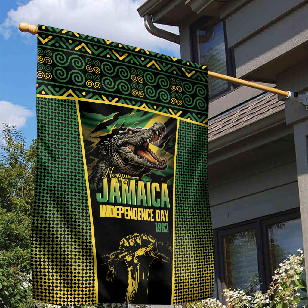 Jamaica Independence Day Garden Flag Crocodile Broken Chain Freedom