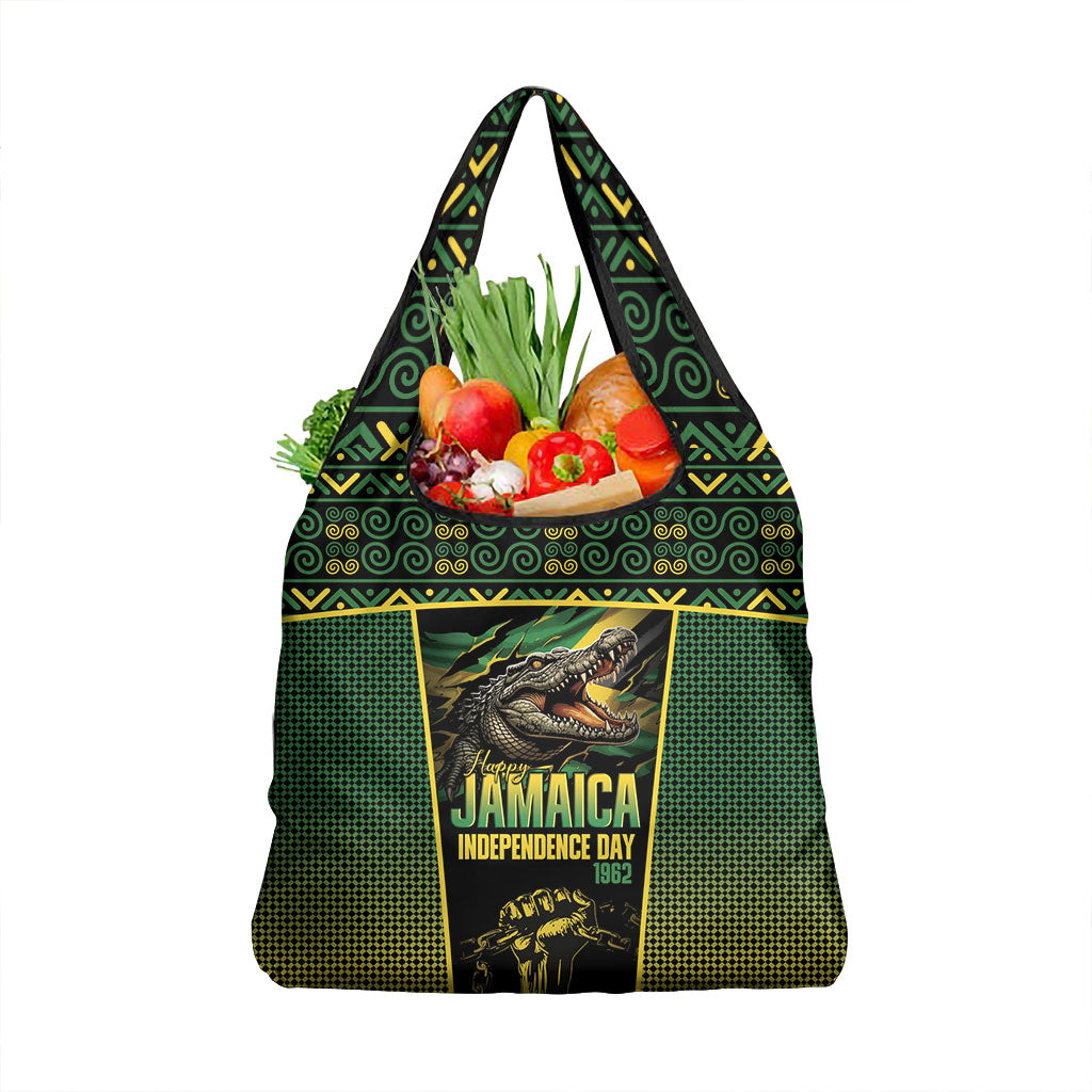 Jamaica Independence Day Grocery Bag Crocodile Broken Chain Freedom
