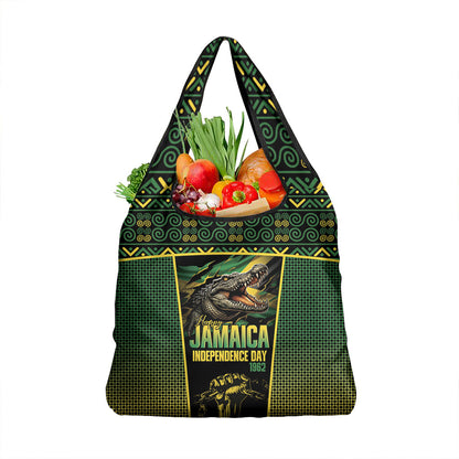 Jamaica Independence Day Grocery Bag Crocodile Broken Chain Freedom