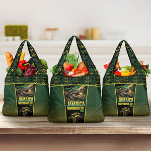 Jamaica Independence Day Grocery Bag Crocodile Broken Chain Freedom