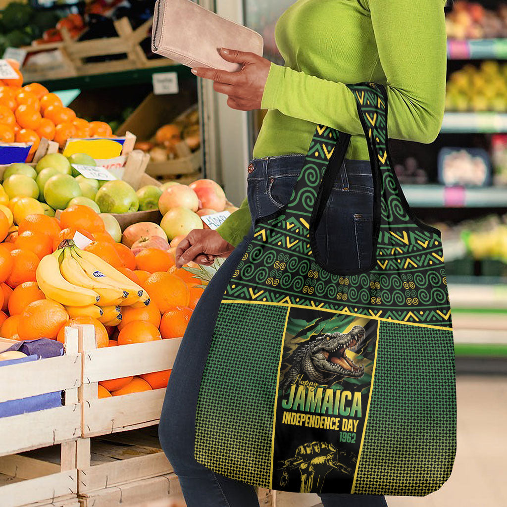 Jamaica Independence Day Grocery Bag Crocodile Broken Chain Freedom
