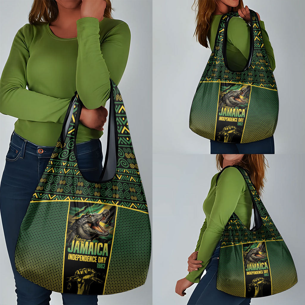 Jamaica Independence Day Grocery Bag Crocodile Broken Chain Freedom
