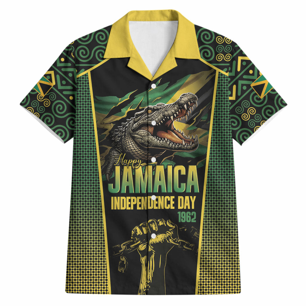 Jamaica Independence Day Hawaiian Shirt Crocodile Broken Chain Freedom